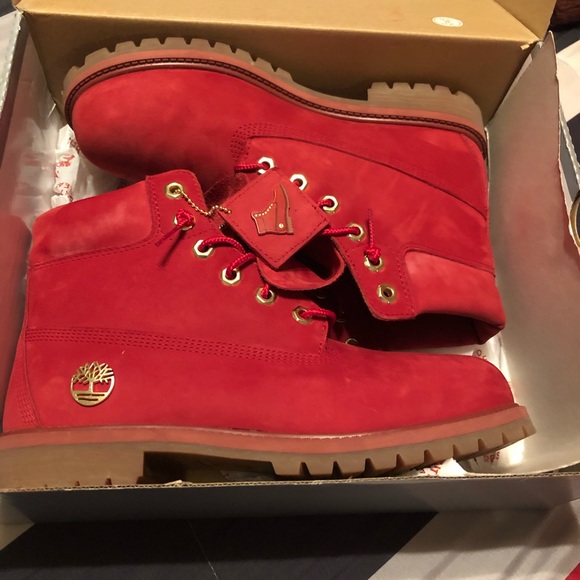red limited edition timberland boots